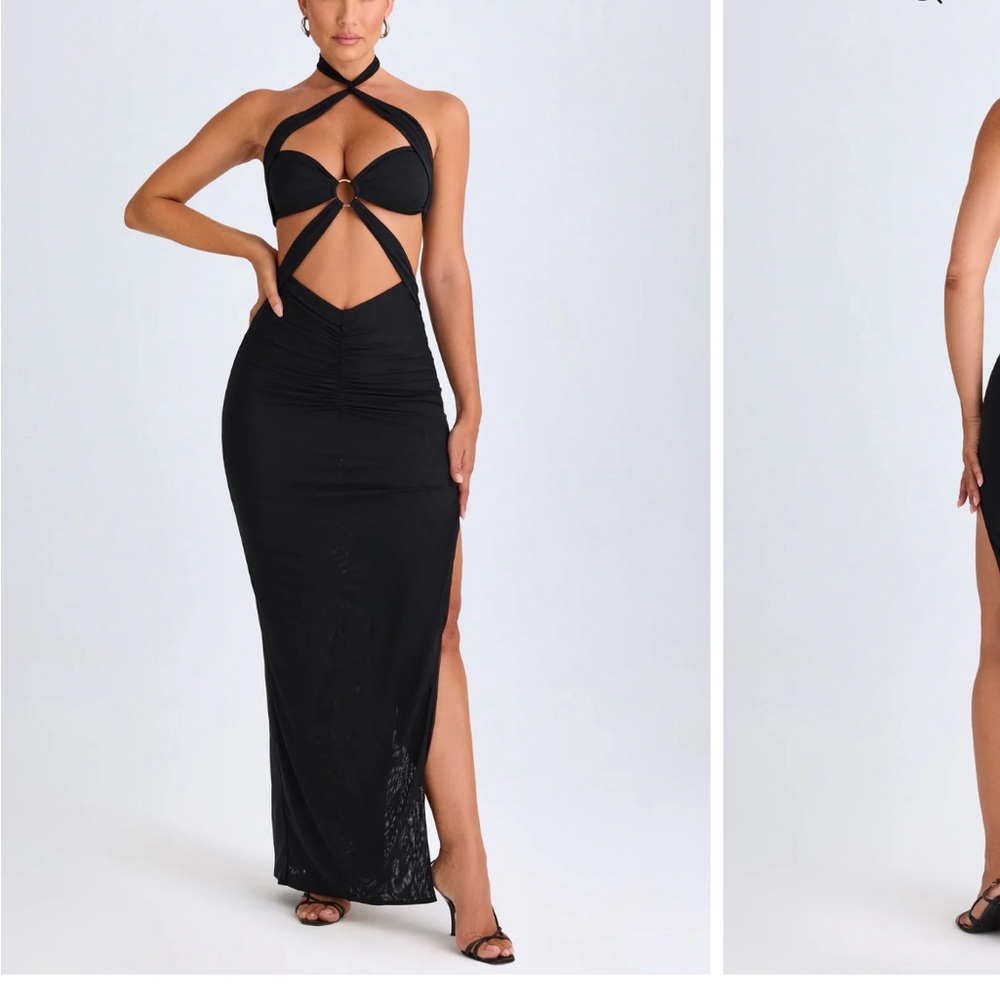 Oh Polly Black Maxi Dress with Elegant Silhouette